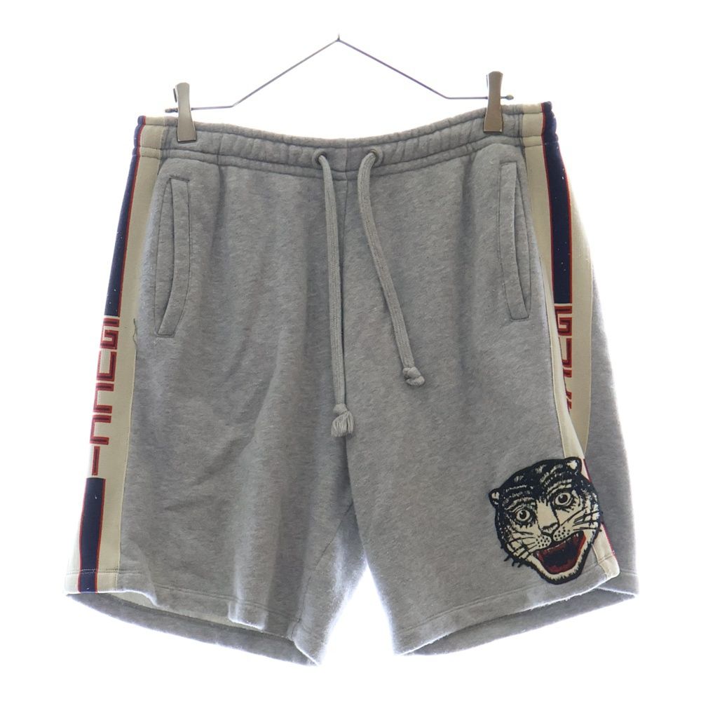 GUCCI グッチ 19SS Technical Jersey Shorts テクニカルジャージショーツ ハーフスウェットショートパンツ サイドライン 497251 X9I98 グレー GUCCI (グッチ) 19SS TECHNICAL JERSEY SHORTS テクニカル ジャージ
