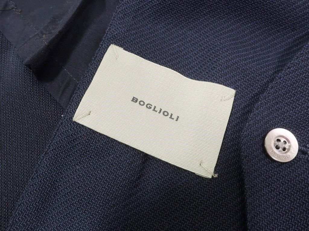【中古】ボリオリ BOGLIOLI コットンナイロン 2つボタン カジュアルジャケット ネイビー【サイズ48】【メンズ】