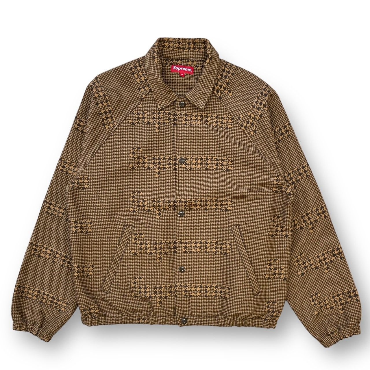 国内正規 Supreme 20AW Houndstooth Logos Snap Front Jacket 千鳥