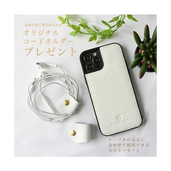 [HANATORA] iPhone 15 Pro ケース 本革 シュリンクカーフレザー スマホケース 青 シアン