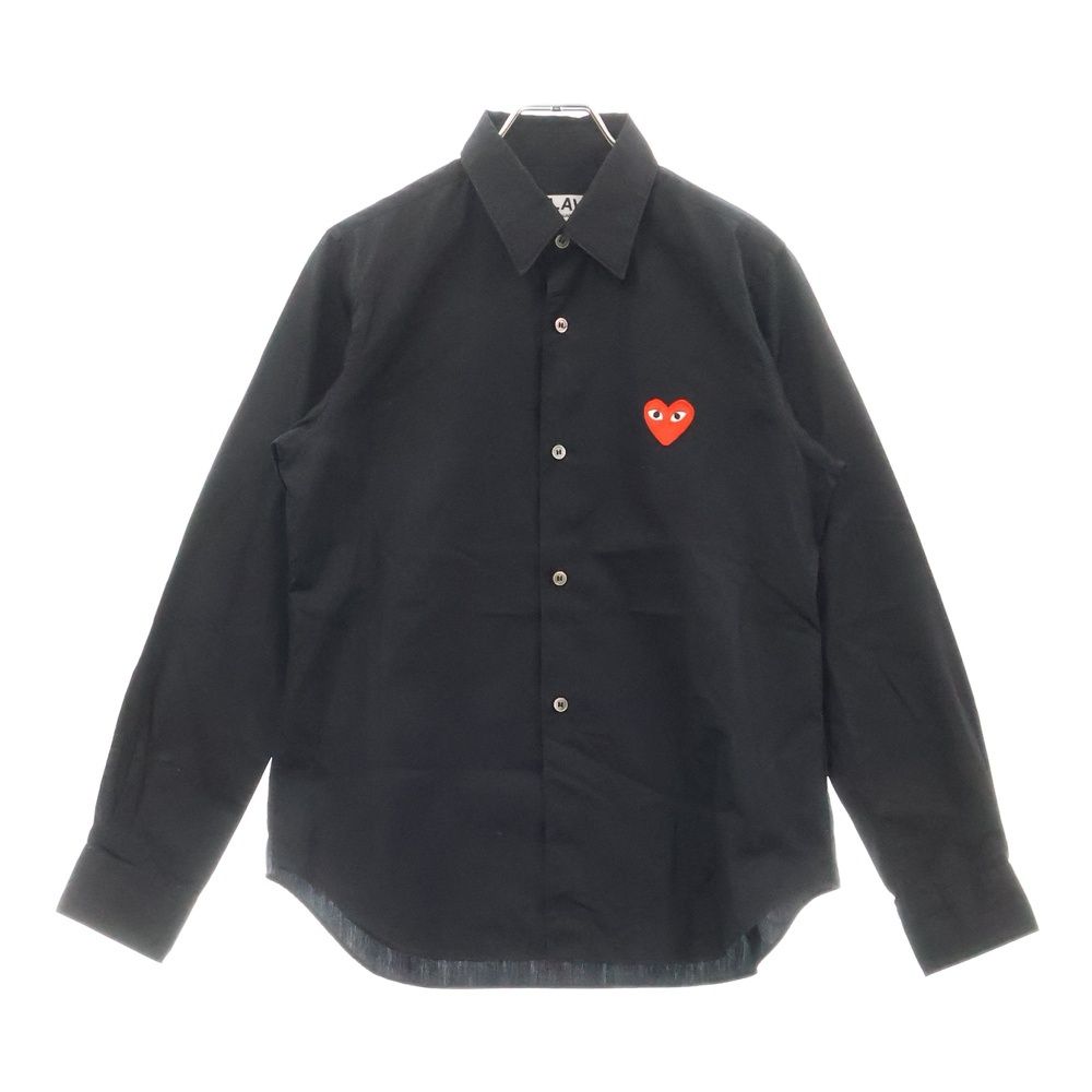 COMME des GARCONS COMME des GARCONS コムデギャルソンコムデギャルソン ハートパッチロングスリーブ長袖シャツ ブラック AZ-B001