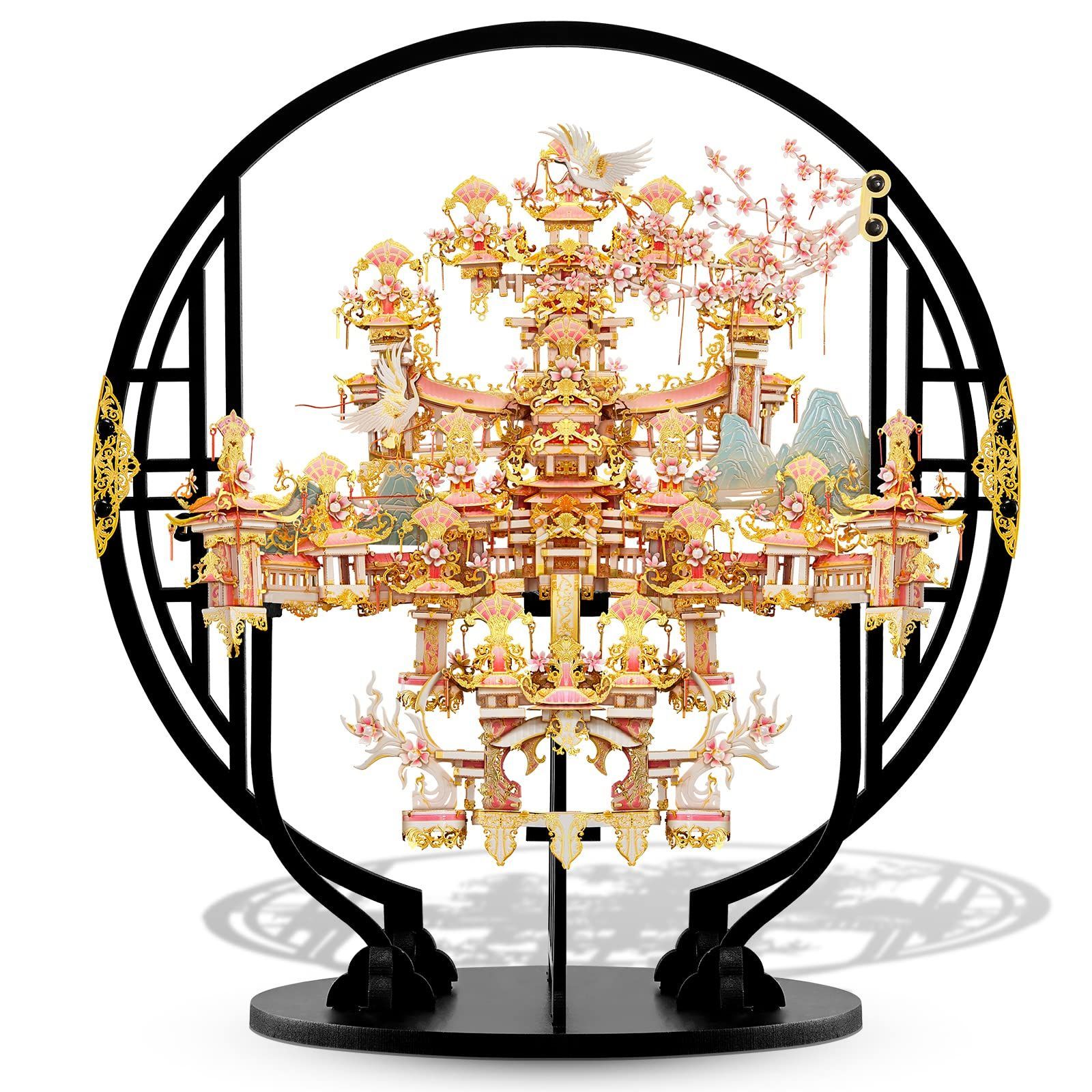 商品 Piececool ピースクール 立体パズル 金属製 神話天宮シリーズ 桃源郷 スタンド付き 3dパズル 組み立て必要 接着剤不要 難易度5つ星 中級者 大人向け コレクション 桃源郷