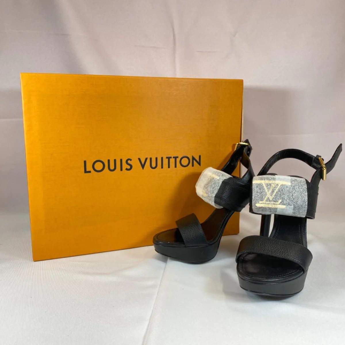 【Louis Vuitton】 未使用品ホライズン・ライン サンダル」レザーヒール