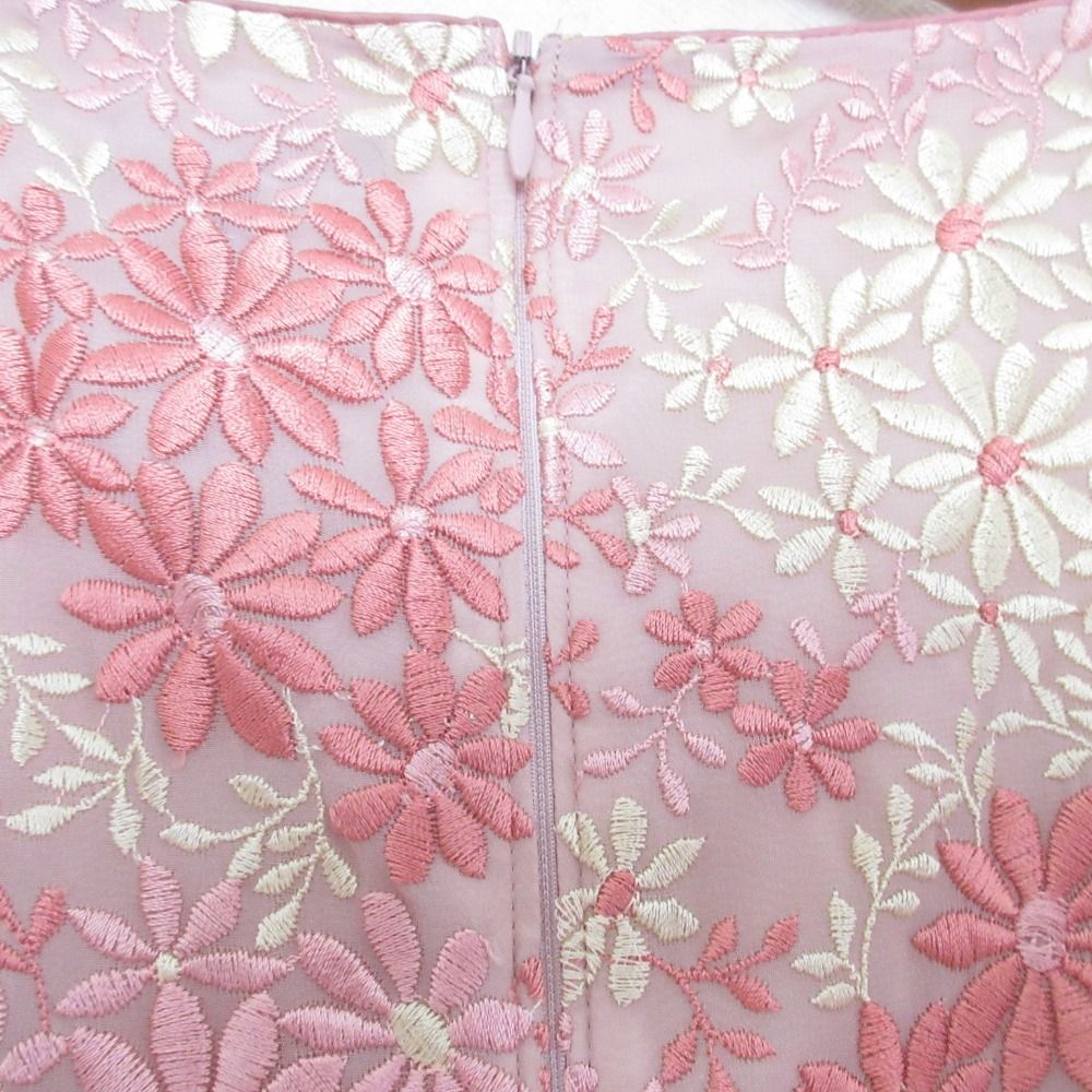 美品トッカ⭐︎120cm ピンク 花刺繍ノースリーブドレス ワンピース 美品 TOCCA トッカ フラワー刺繡 ノースリーブ ドレス ひざ丈