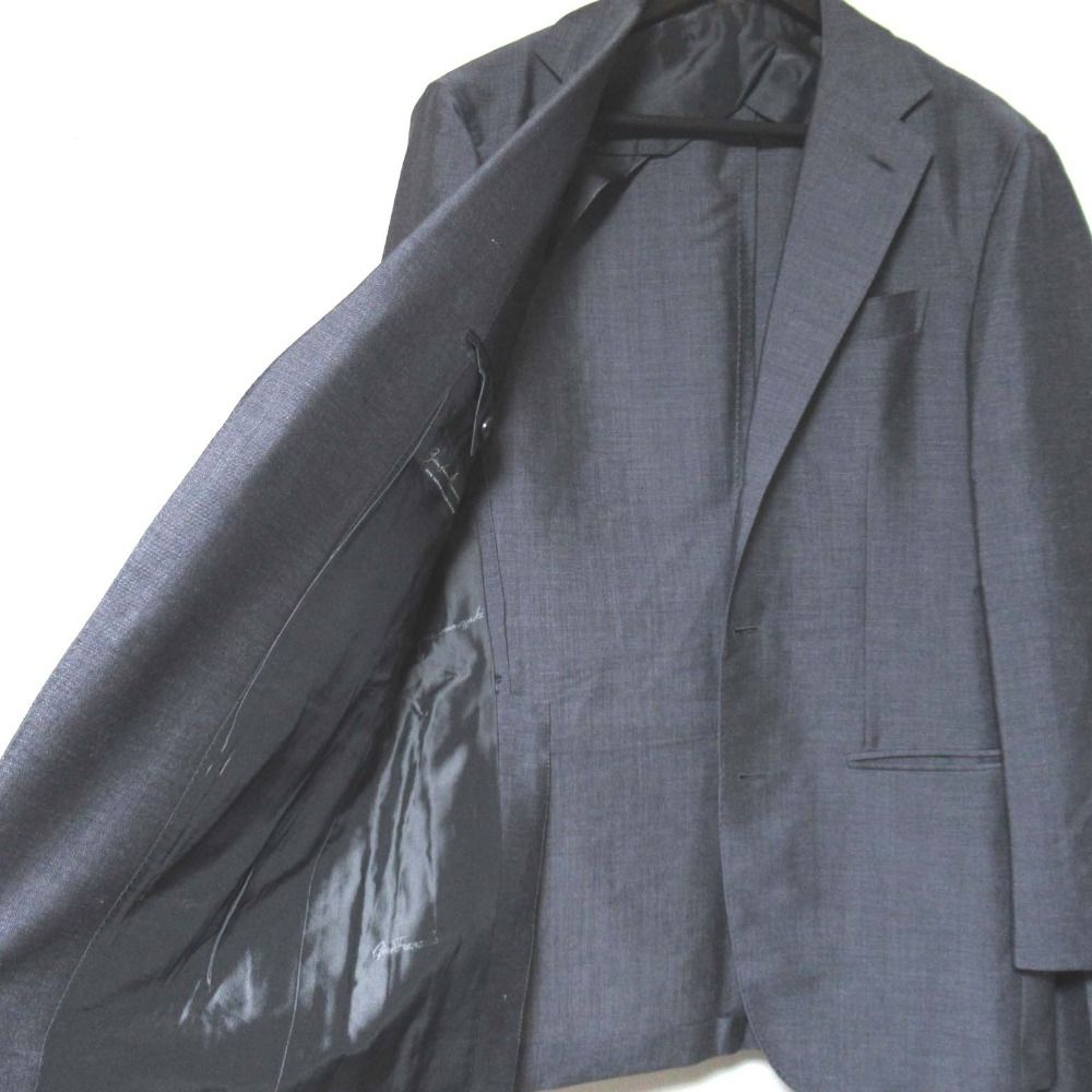 Gianfranco Bommezzadri ジャンフランコボメサドリ 段返り3B テーラードジャケット スラックス スーツ セットアップ 48 グレー メンズ 古着 KANDAIZUMI_COM