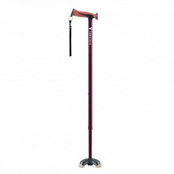 バンブーステッキ ワイド多点杖 ワインレッド 104881