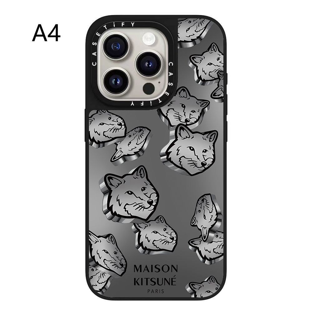 MAISON KITSUNÉ iPhone15ProMaxケース 黒 MAISON KITSUNÉ - メゾンキツネ アイフォン15 プロ ケース - ALL
