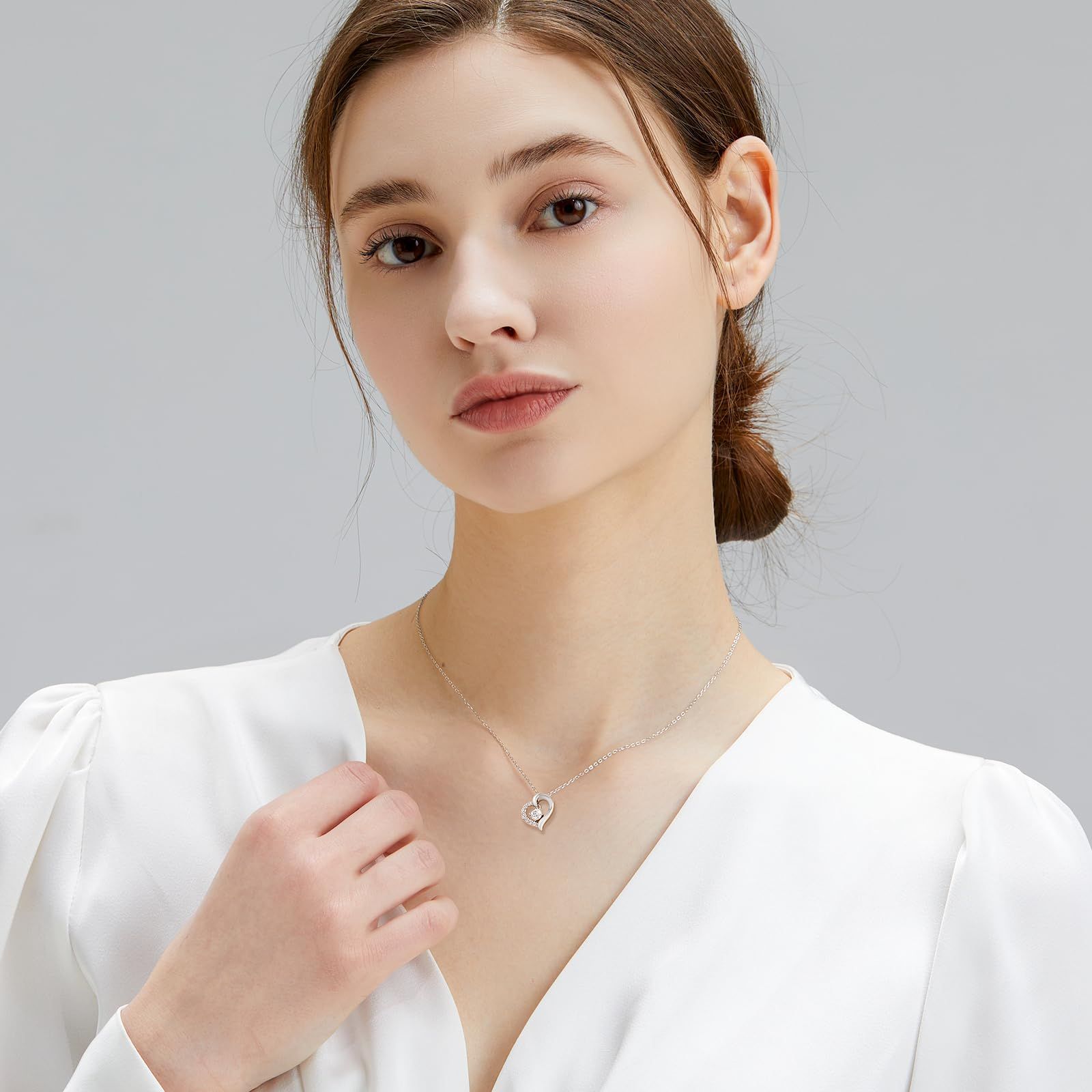 モアサナイト オープンハート ネックレス レディース ピンクゴールド 加工 Forever Brilliant プレゼント 女性 ブランド 925シルバー オープンリング ゴールド モアサナイト ホローレース 調整