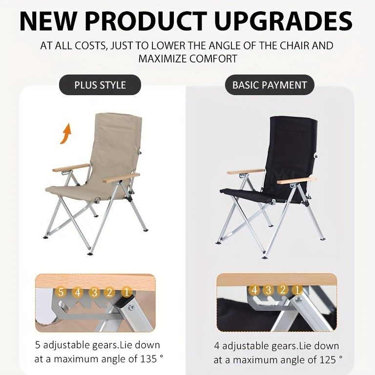 角度調整 アルミ製 折りたたみアウトドアチェア カーキ OLIVEOS_COM_TR