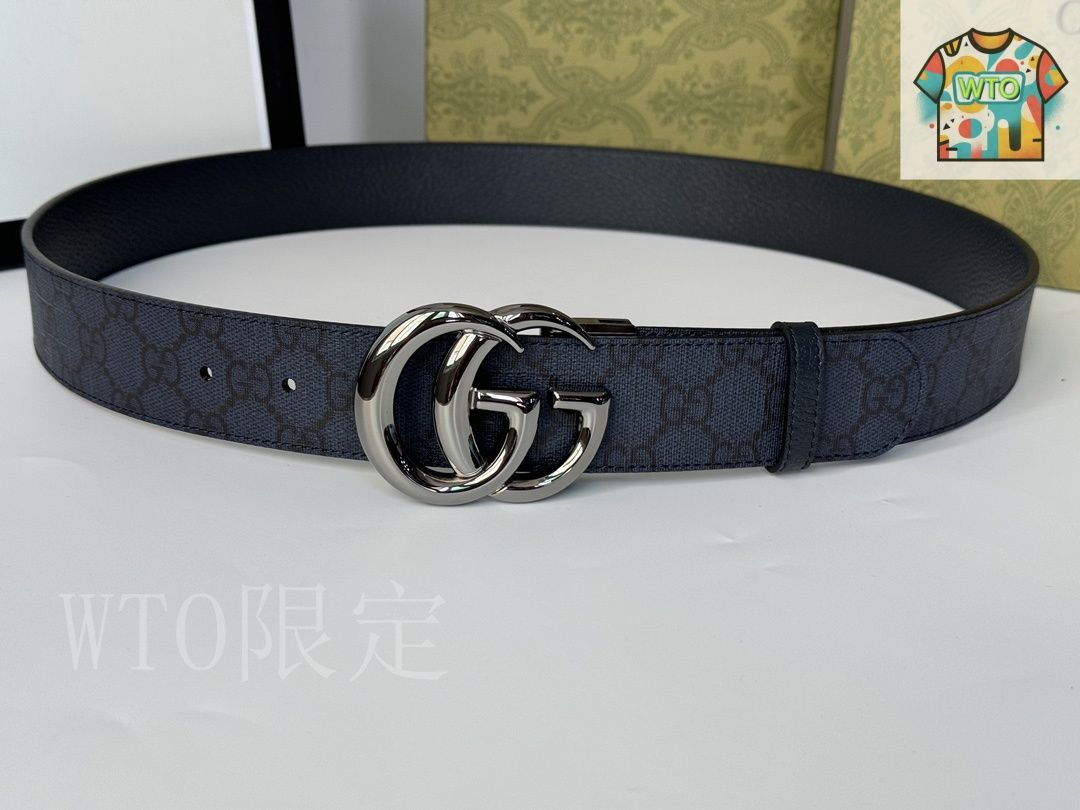 今日特価】Gucci グッチ ダブル G レトロ回転バックル ベルト-3