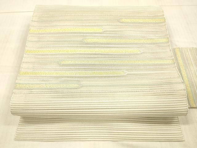 平和屋着物＊夏物 絽綴れ 八寸名古屋帯 横段文 金糸 正絹 DAAX8989cm