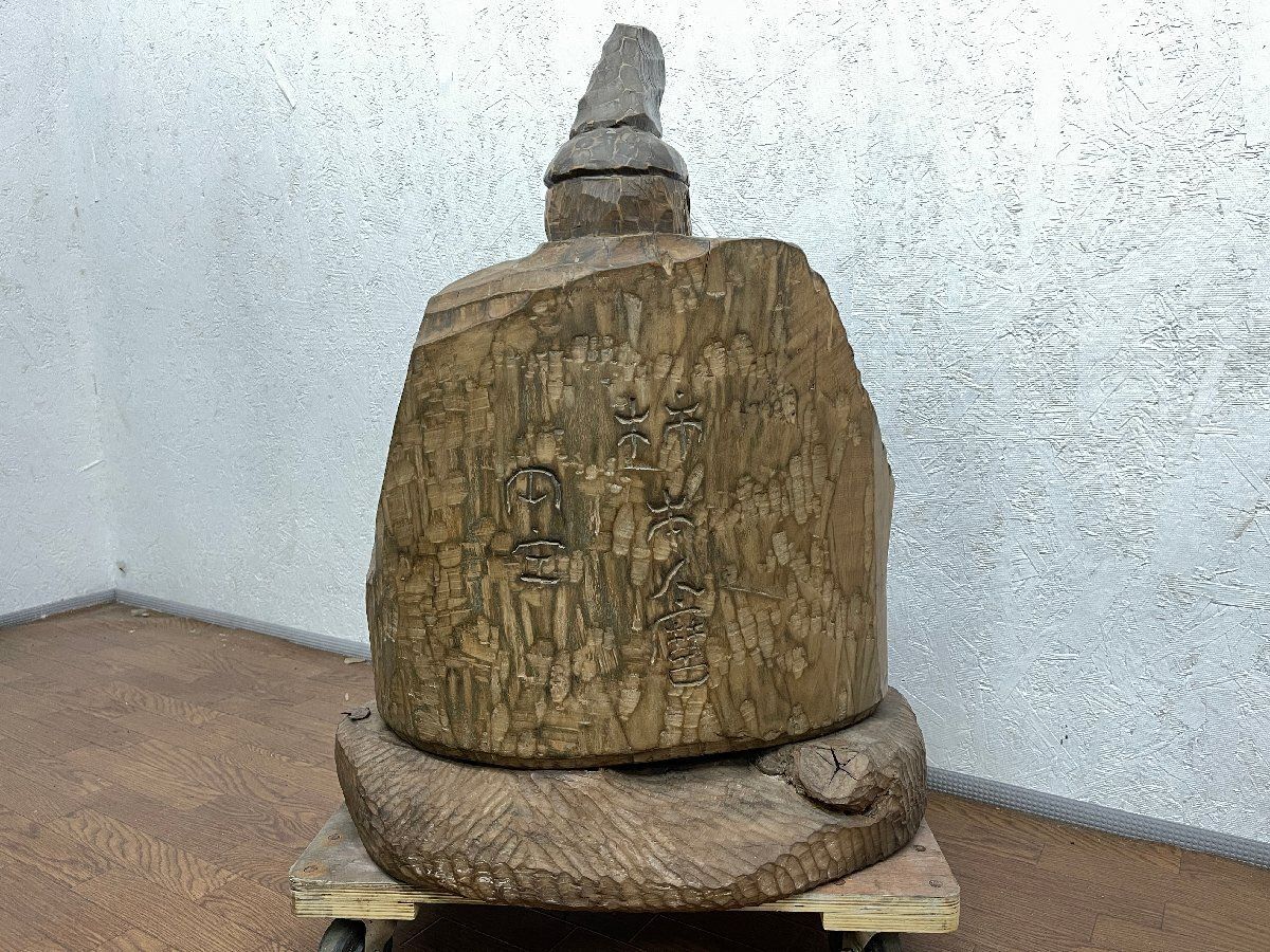 ○【円空作銘あり】柿本人麿坐像 柿本人麻呂 仏像 高さ73cm 天然木
