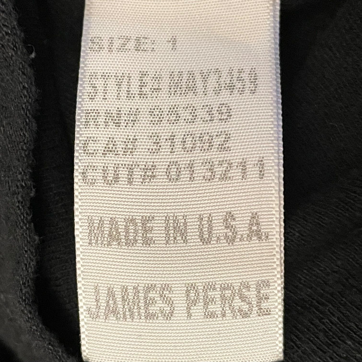 【TOMORROWLAND 取り扱い】MADE IN USA製 STANDARD JAMES PERSE 半袖クルーネックTシャツ ブラック 1サイズ