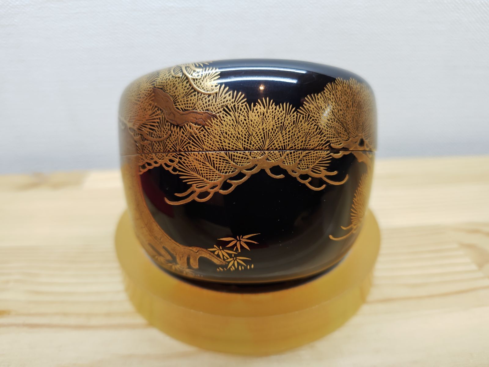 逢絢亭・新品】茶道具 大棗 山中塗 竹林蒔絵 内銀地 木製 呉藤穣太郎