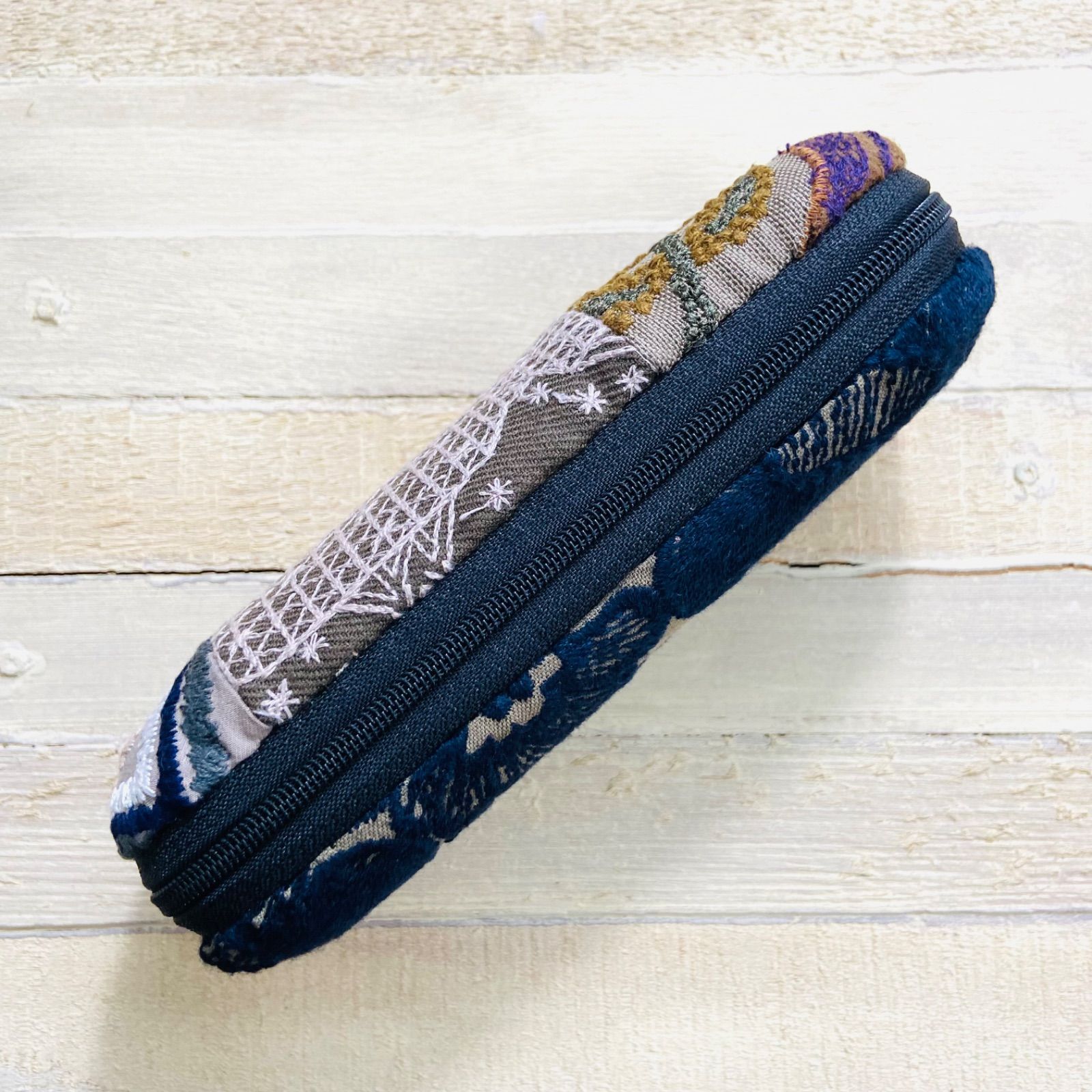 現品】ライトブルー smile flower ギャルソン長財布 ミナペルホネン