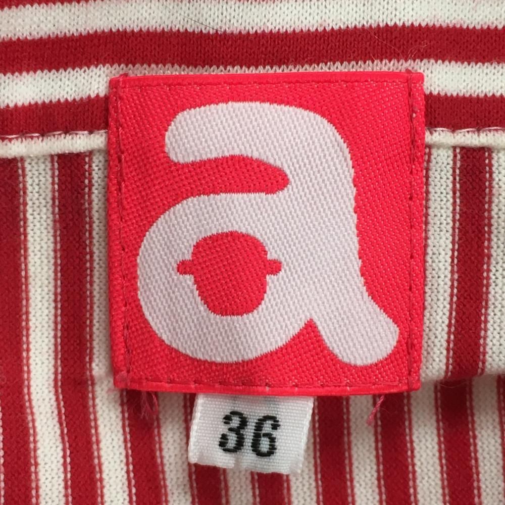 サイズ：36 ARCHIVIO アルチビオ  半袖ポロシャツ 起毛  レッド系 [240001248153] ゴルフウェア レディース ストスト サイズ：36 ARCHIVIO アルチビオ 半袖ポロシャツ 起毛 レッド系