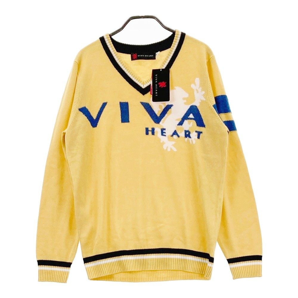 サイズ：48 VIVA HEART ビバハート ニットセーター イエロー系
