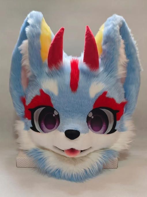 着ぐるみヘッド 犬 NO.302 青 ブルー 全頭ヘッド ケモノ ファー