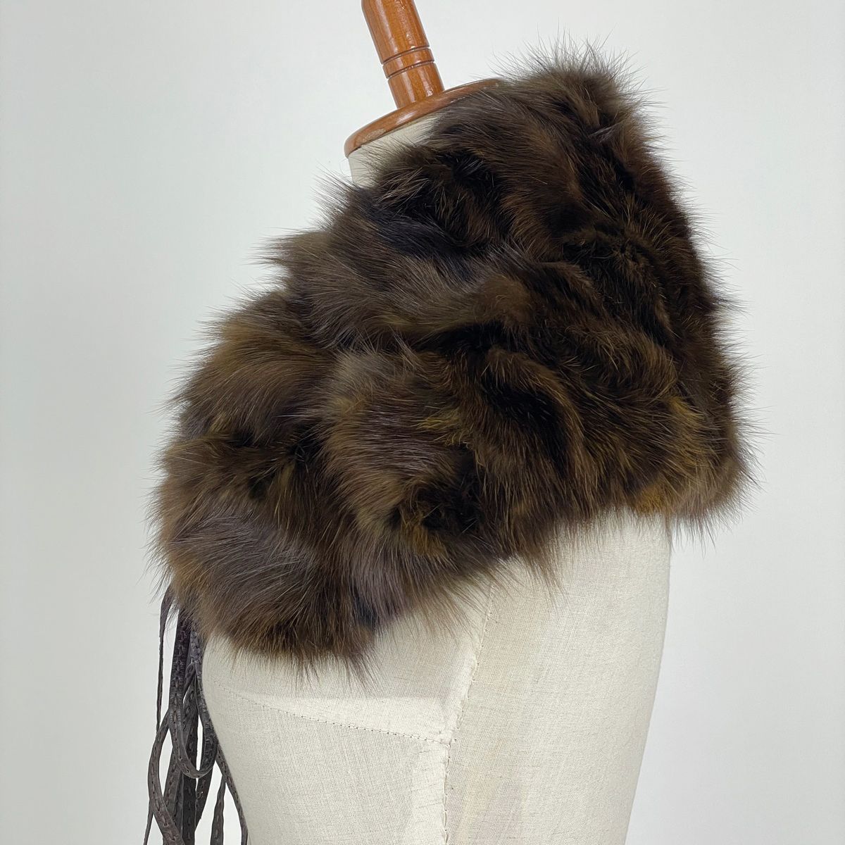 フェンディ FENDI ズッカロゴ ショール セレリア ファー セーブルファー ショール ファー ブラウン レディース