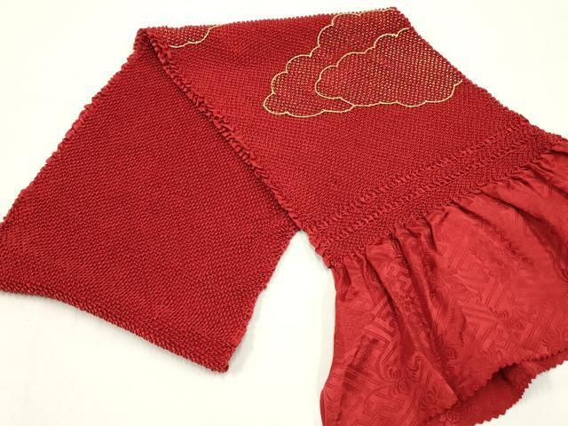 平和屋着物●和装小物 帯締め 帯揚げセット 振袖用 総絞り 雲 金糸 金彩 ♥品あり AABC2664ay