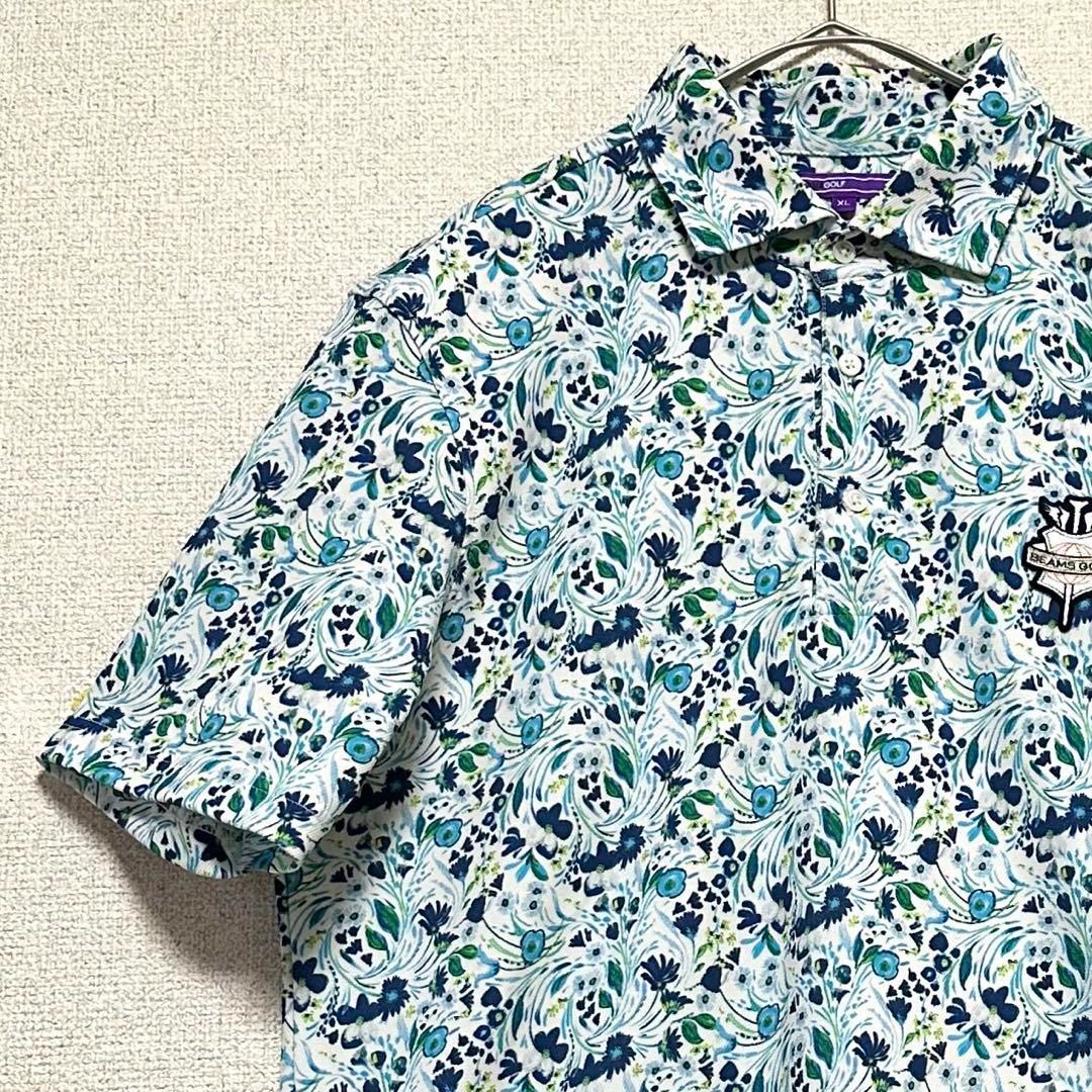 ビームスゴルフ BEAMS GOLF 花柄 総柄ポロシャツ XL 大きいサイズXL】未使用同様 BEAMS GOLF ビームスゴルフ メンズ