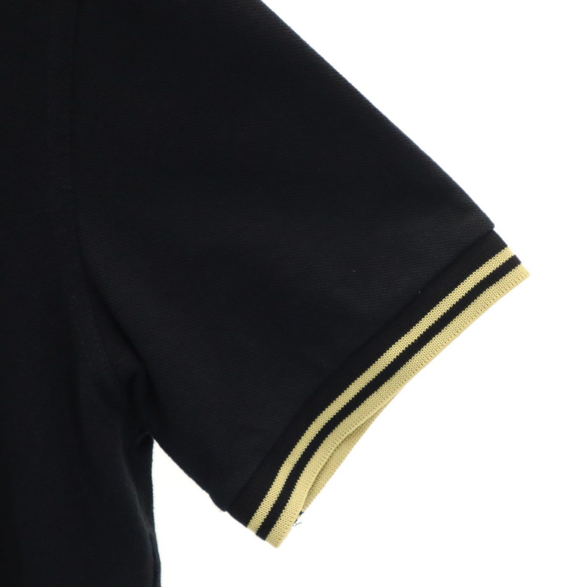 【美品】フレッドペリー 半袖 鹿の子 ポロシャツ 38 黒 金 イングランド製 FRED PERRY フレッドペリー イングランド製 半袖 ポロシャツ 38