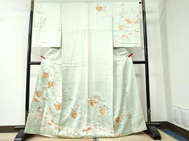 平和屋着物○創業460年・千總 訪問着 駒刺繍 浜松枝垂れ花