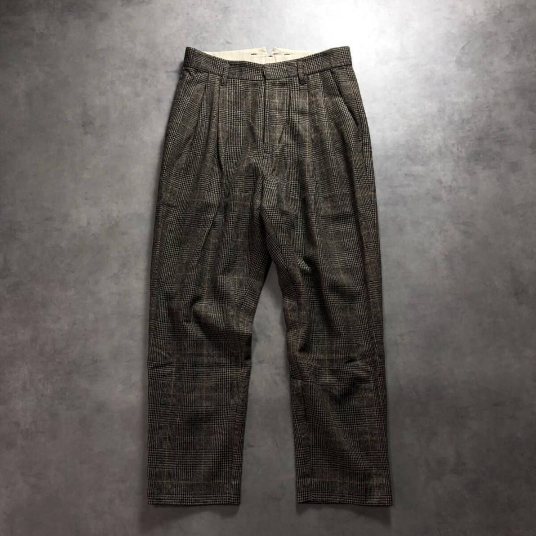 GQ1277◇stein : TWO TUCK WIDE TROUSERS◇S◇ウインドウペン柄