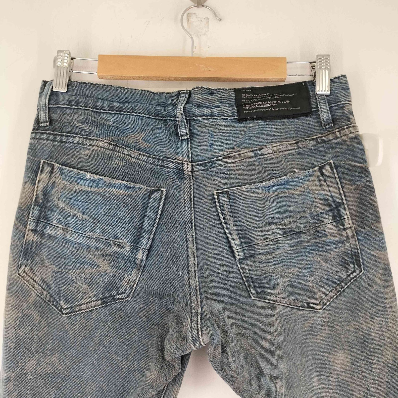 セブンユリウス _7 JULIUS 10AW アークドデニムパンツ クラッシュ加工