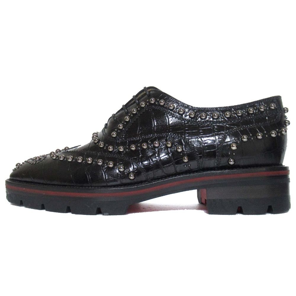 Christian Louboutin クリスチャンルブタン CRAPADONNA スタッズ オックスフォードシューズ サイズ37.5 約24.5cm ブラック レディース 古着