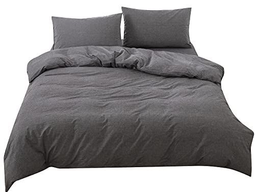 チャコールグレー_シングル・150x210cm 掛け布団カバー シングル 単品売りオーガニックコットン 150x210cm 掛かバー 洗いざらしの綿100% 洗い替え 布団カバー 防ダニ 掛けふとんカバー チャコール