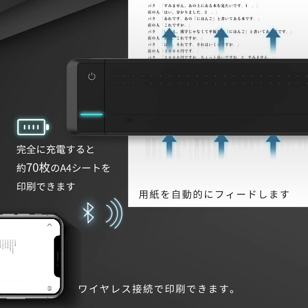 HPRT A4モバイルプリンター MT800セット インクリボン 保護収納