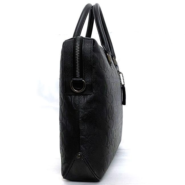コーチ ビジネスバッグ ブラック シグネチャー C0244 美品 チャーム付