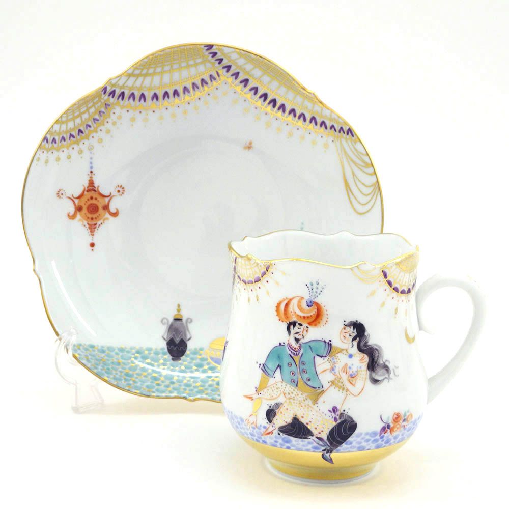 MEISSEN - マイセン Arabian Nigthts アラビアンナイト 磁器 茶器 湯呑 ソーサー 6客セット 骨董品 食器 ホワイト【中古】 MEISSEN - マイセン Arabian Nigthts アラビアンナイト 磁器