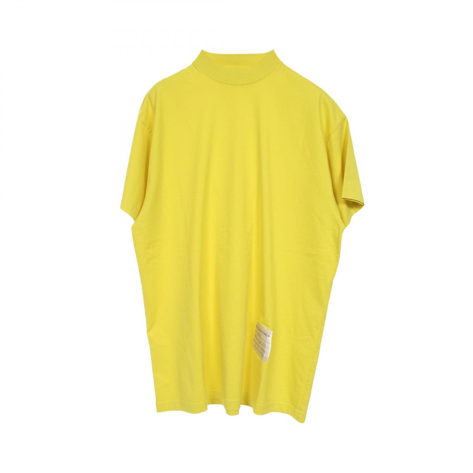 バレンシアガ BALENCIAGA カットソー SAMPLE STICKER 739028 イエロー コットン Tシャツ ユニセックス Used A