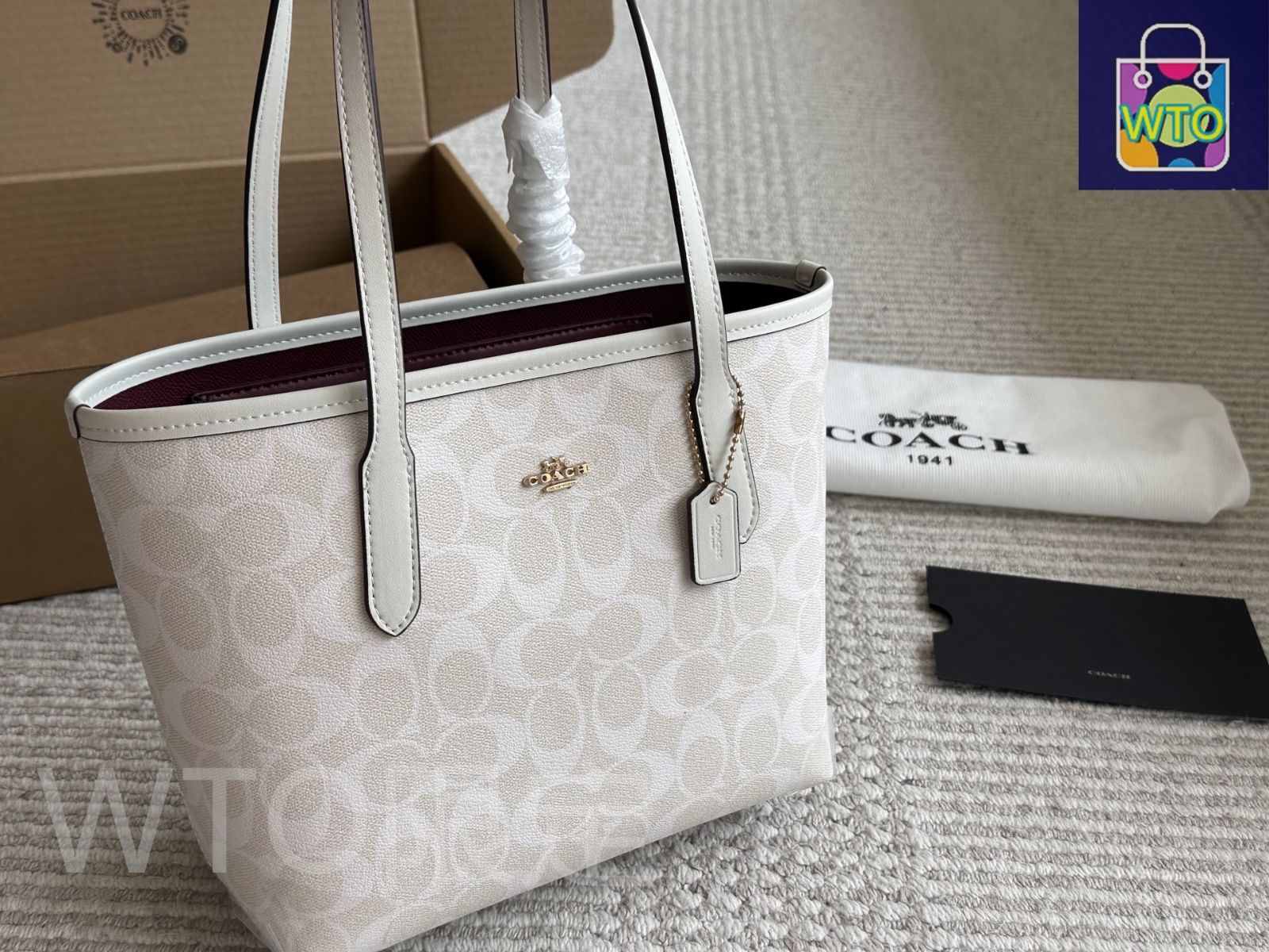 セールCOACHオブザーブドバイアスシティスモールトートバッグ COACH コーチ トートバッグ レディース レザー スモール トート
