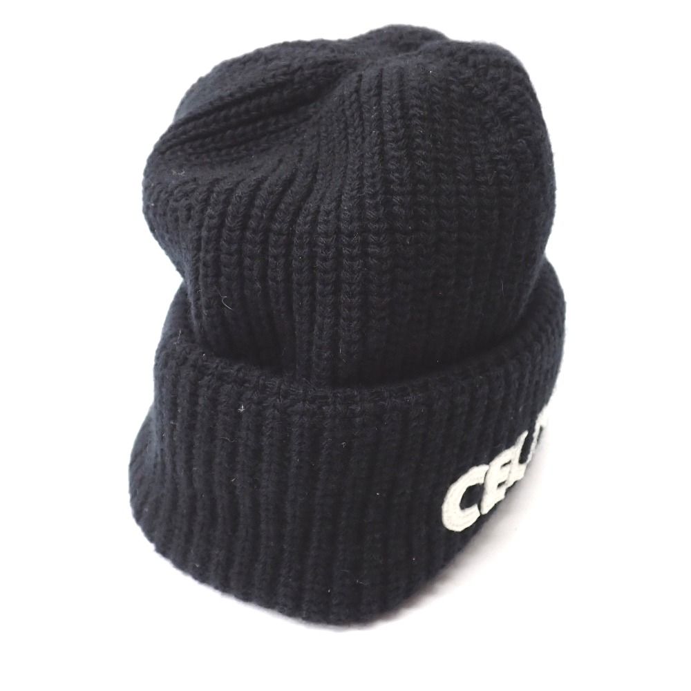 Ft1238751 セリーヌ ニットキャップ フェルトロゴニットビーニー