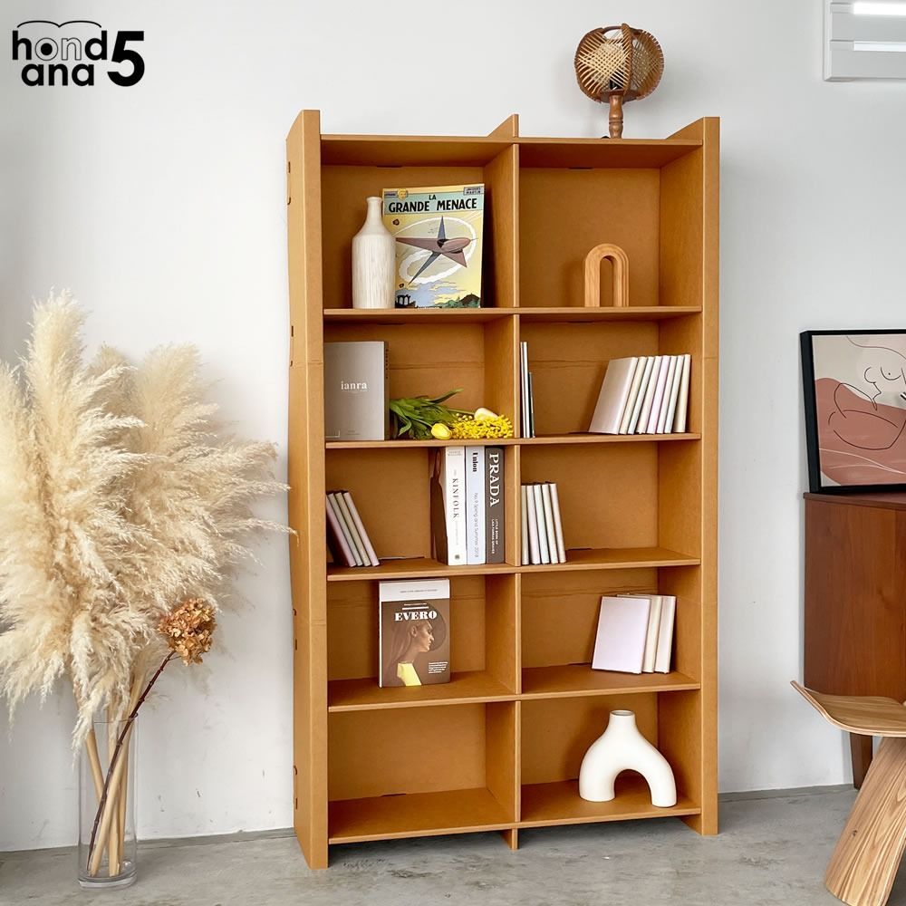 本棚 5段 幅90 ダンボール 棚 ダンボール家具 大容量 家具 絵本棚