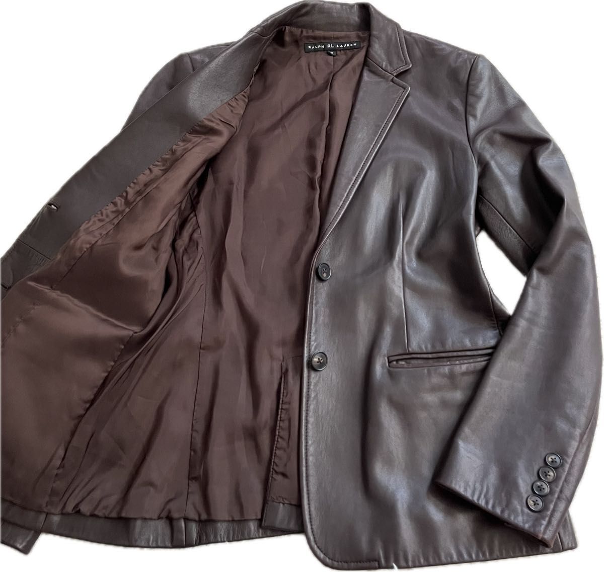 RALPH LAUREN ラルフローレン ラムレザー テーラードジャケット 