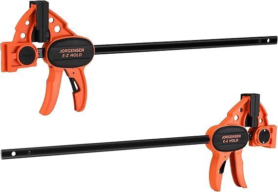 【在庫処分】JORGENSEN クランプ Fクランプ クイックバークランプ 300ｍｍ 2本組 最大締付力約68kg 1セット3役 クイックリリースレバー 滑り止め 樹脂保護パッド付き 木材 強力固定 接着 溶接 切