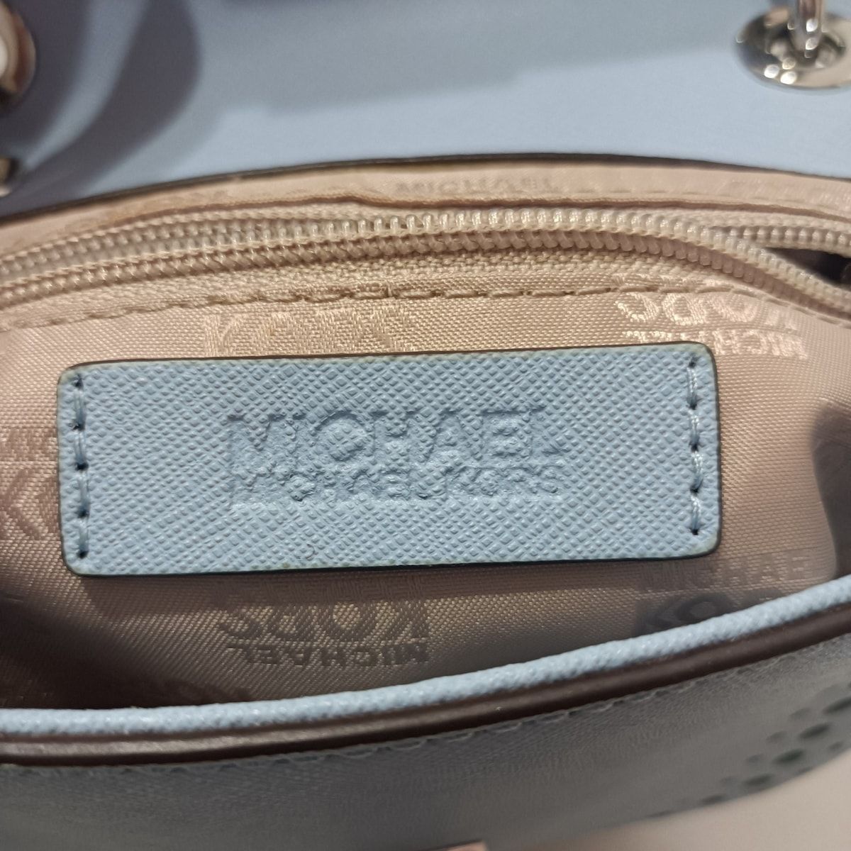 MICHAEL KORS マイケルコース ショルダーバッグ - ライトブルー パンチング レザー DECORATOM_COM_BR