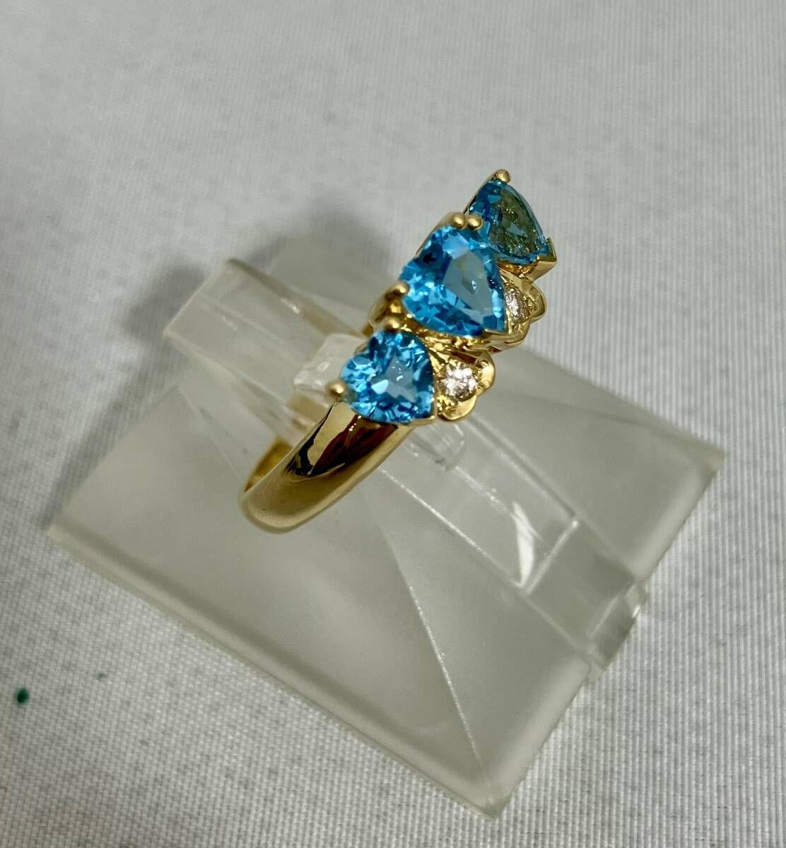 K18 リング　アクアマリン　アンティーク　18金　指輪 K18 アクアマリン アンティーク 18金 指輪 K18/#11/天然ブルートパーズ