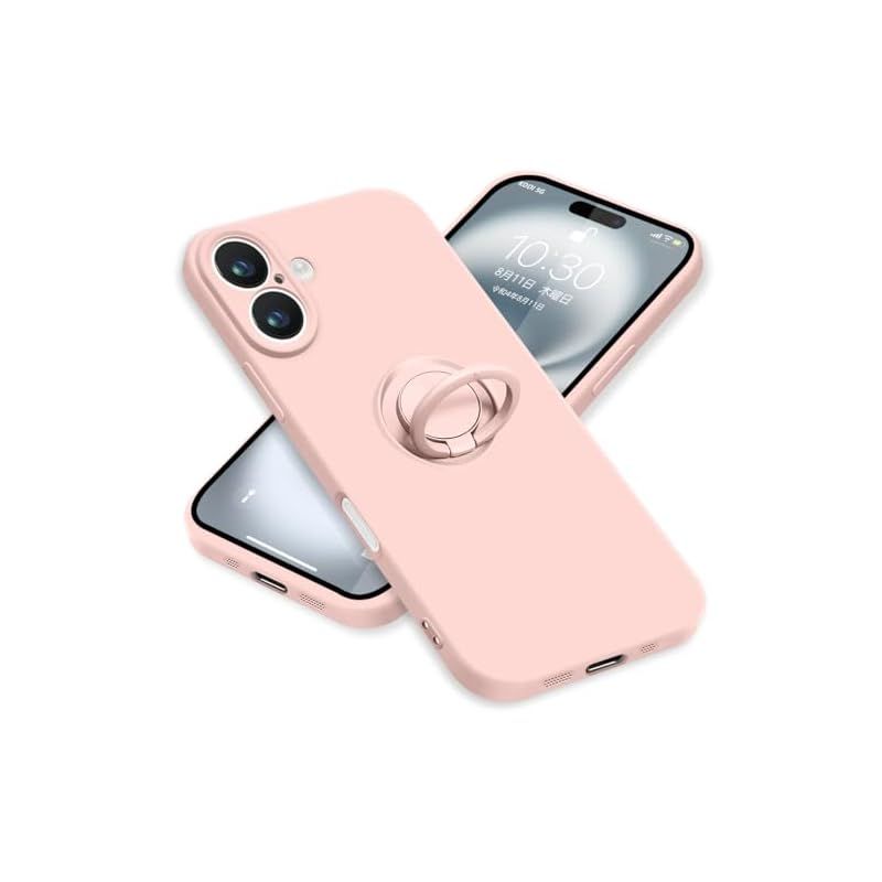【ほぼ未使用値下げ✘】iPhone16e 128GB シリコンケース付き ZHUAZHULE iPhone16 ケース リング付き シリコン アイフォン16