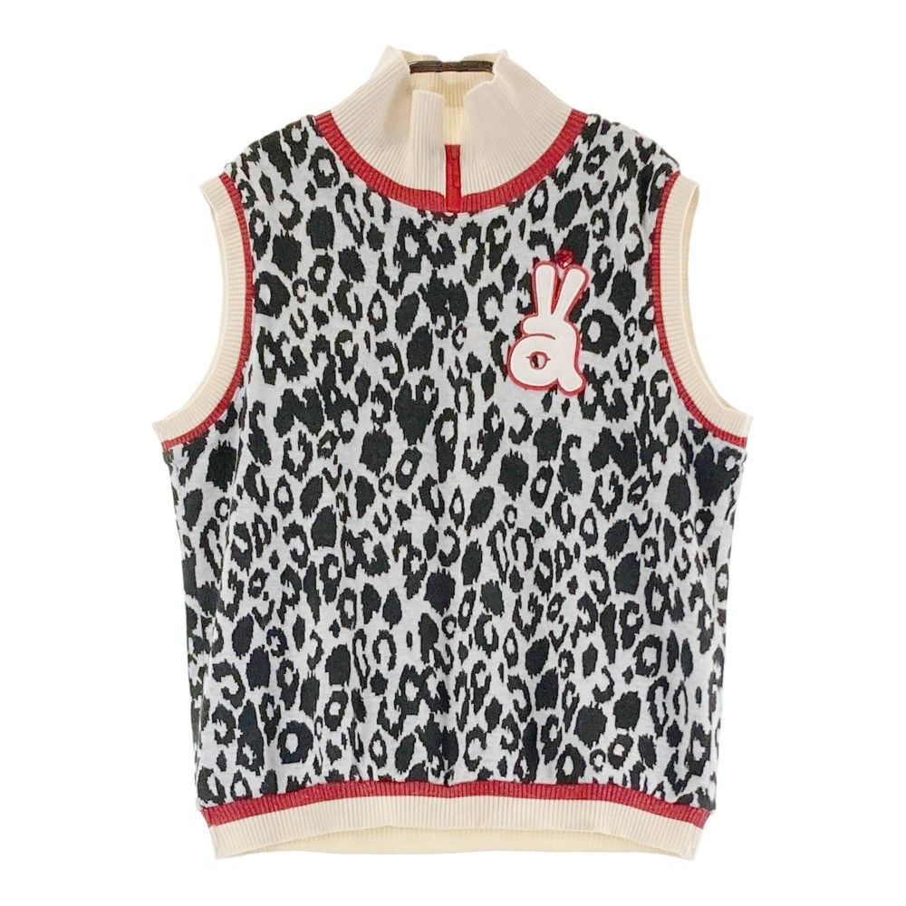 ARCHIVIO アルチビオ 裏地付き ニットベスト レオパード柄 サイズ：40 ARCHIVIO アルチビオ 裏地付き ニットベスト レオパード柄