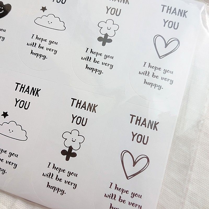 縦型ショップシール3種B☆サンキューシール名入オーダーアクセサリー台紙の