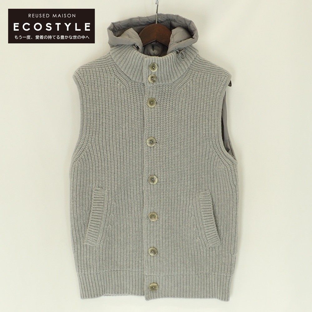 ヘルノ リゾート ウールフィッシャーマンズリブフーディーニットベスト