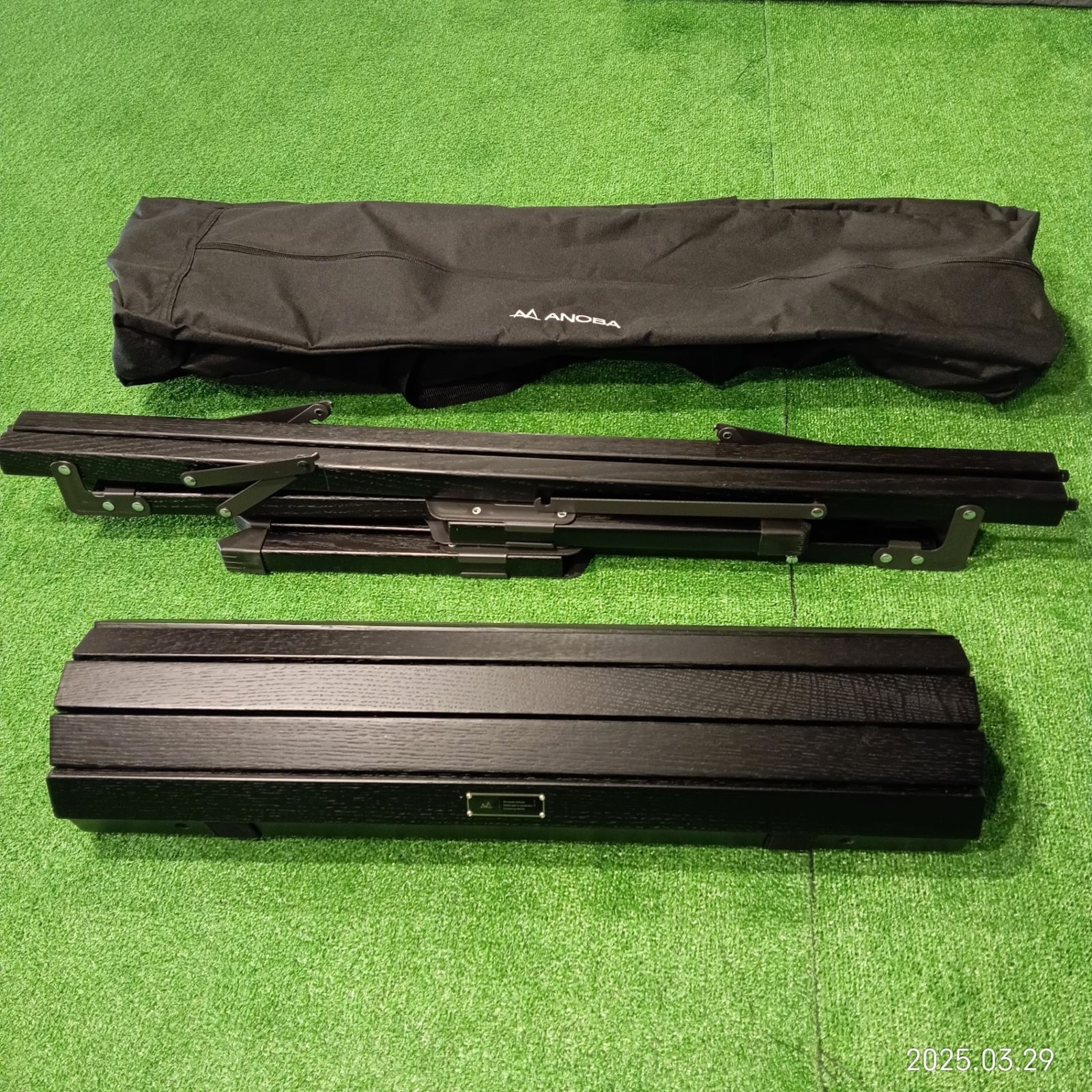 ANOBA(アノバ) BLACK EDITION ウッドロールトップテーブル 収納