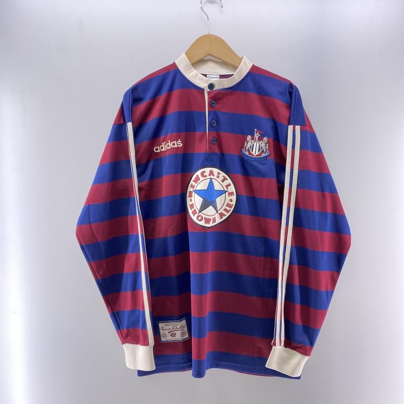 アディダス 90s 英国製 NEW CASTLE UNITED 95-97シーズンアウェーユニフォーム えんじ×ネイビー sizeL 24