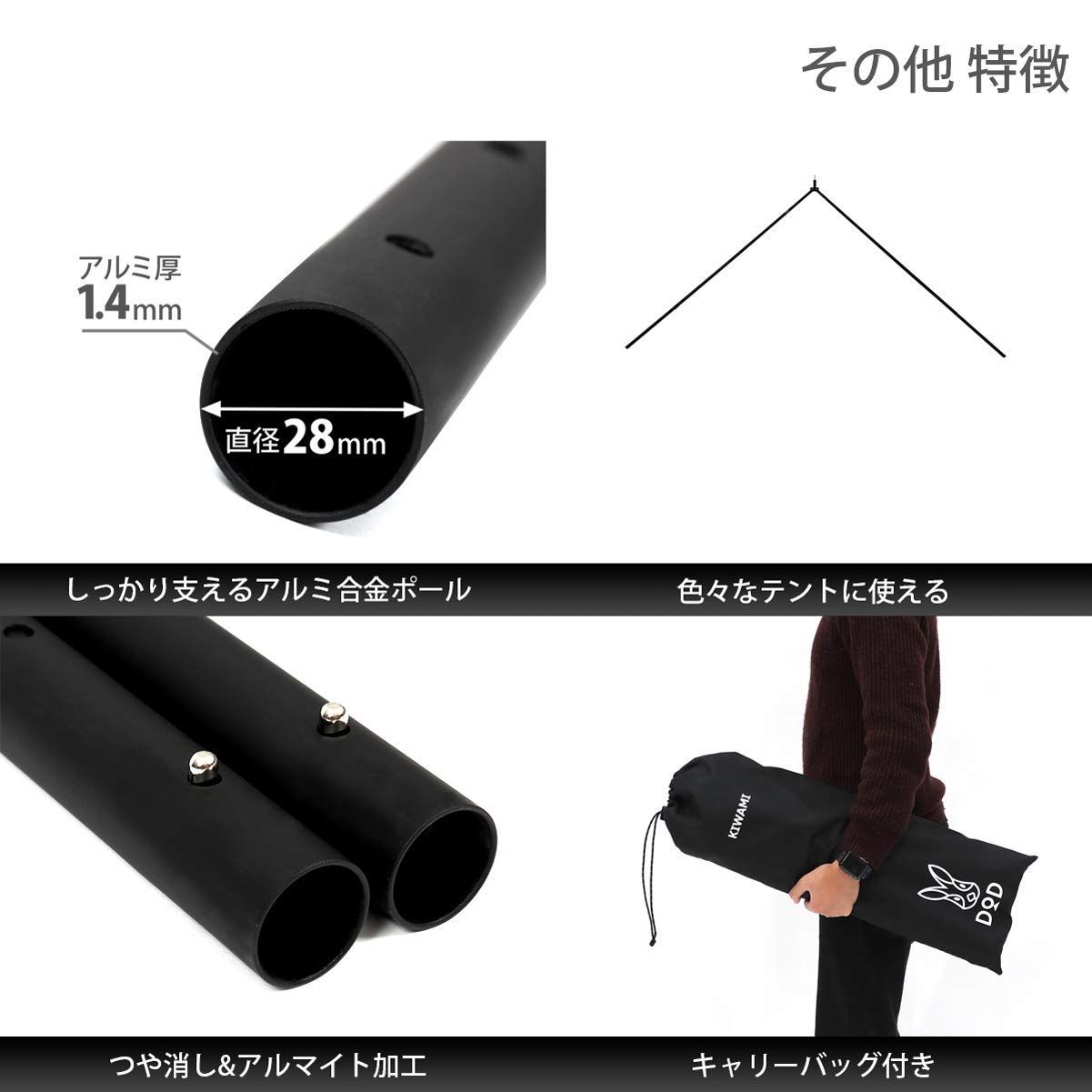 ワンポールテント 二又化アタッチメント