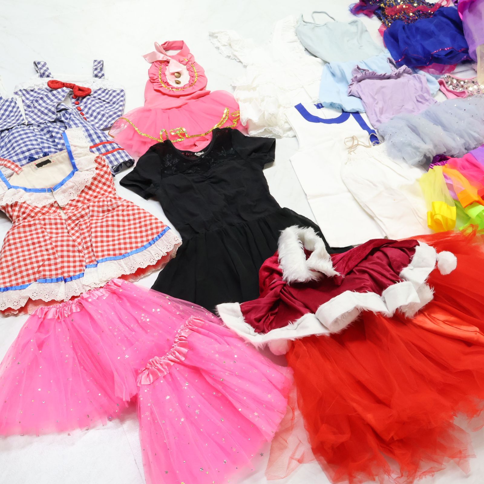 【バレエ衣装 まとめ売り】全15点以上 セット ワンピース ドレス ダンス キッズ ジュニア 発表会 舞台 劇 コスプレ フリル お芝居 役 女子 子供 コスチューム チュチュ